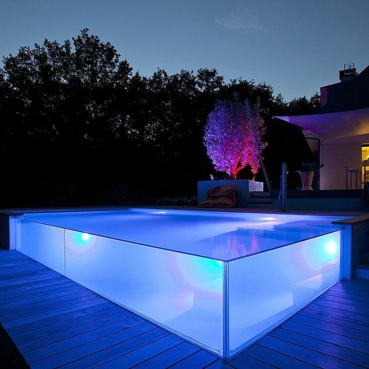 La piscina de acrílico transparente añade un efecto visual impresionante - Leyu